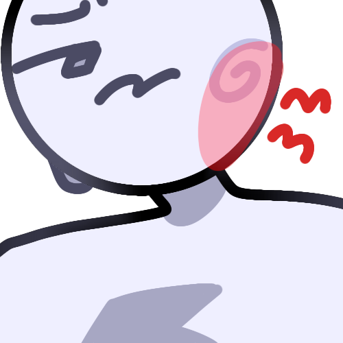 A light greyscale face and shoulders with two red pain lines coming from the face. the left cheek has a red overlay